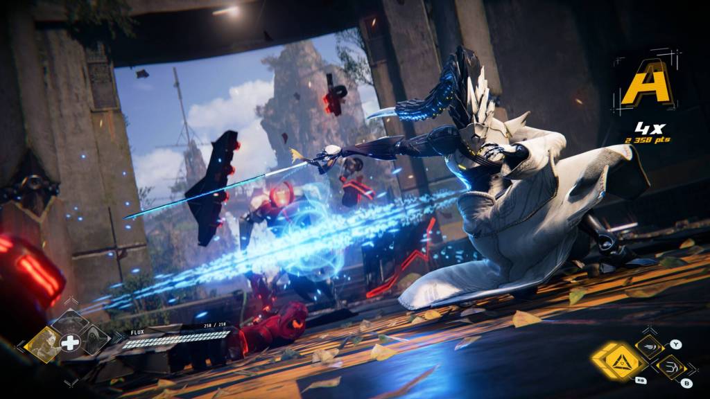 Pemain mengalahkan musuh dalam Morbid Metal.