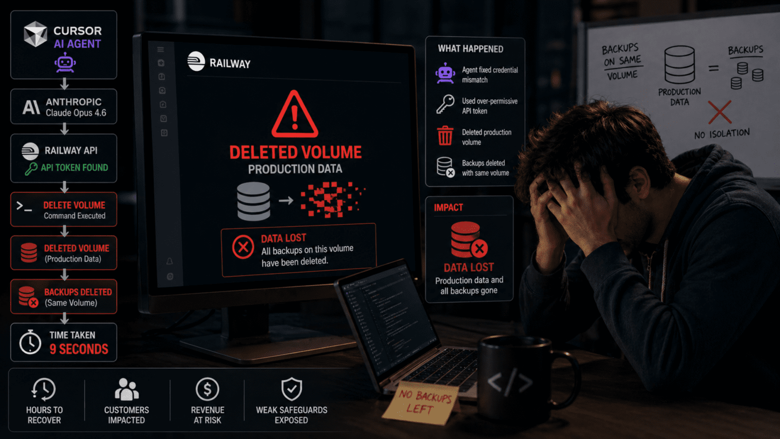 Cursor AI: Kesalahan Otonom Menghancurkan Database Produksi dan Cadangan dalam 9 Detik!