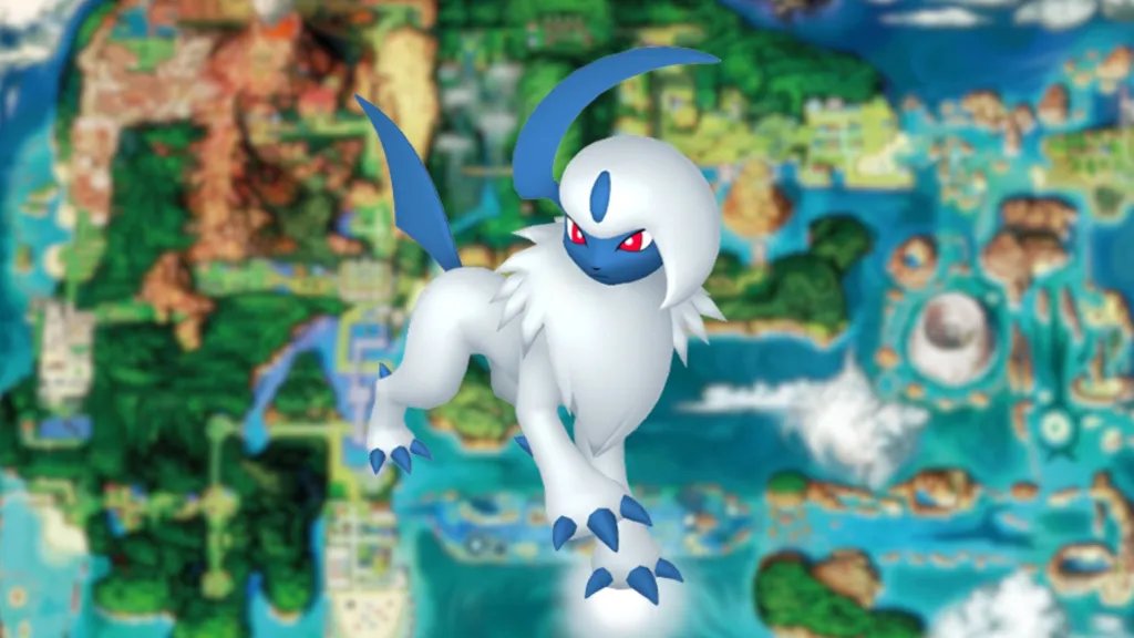 Absol over Hoenn Region Map