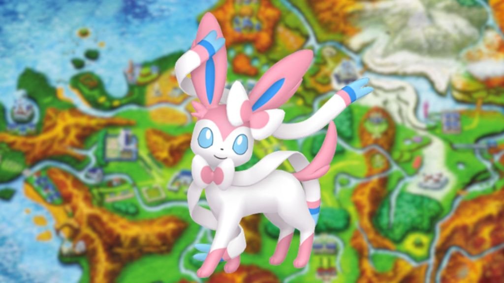 Sylveon over Kalos Region Map