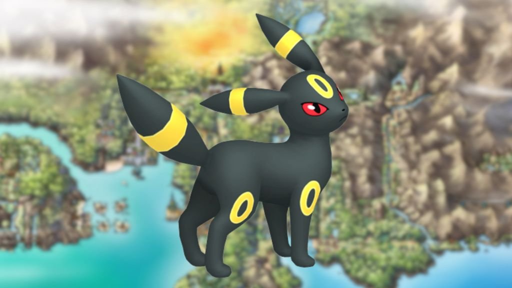Umbreon over Johto Map